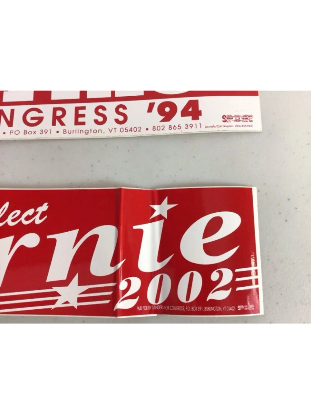 Vintage Bernie Sanders Bumper Sticker Political Re-Elect Bernie 2000 Lot of 4